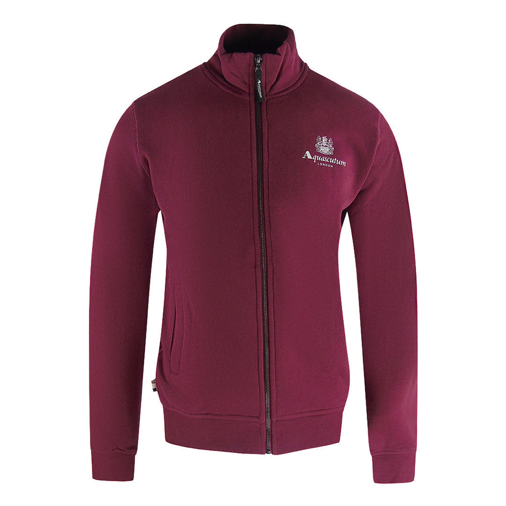 Aquascutum Active Zip Up Burgundy Sweatshirt SW004 26