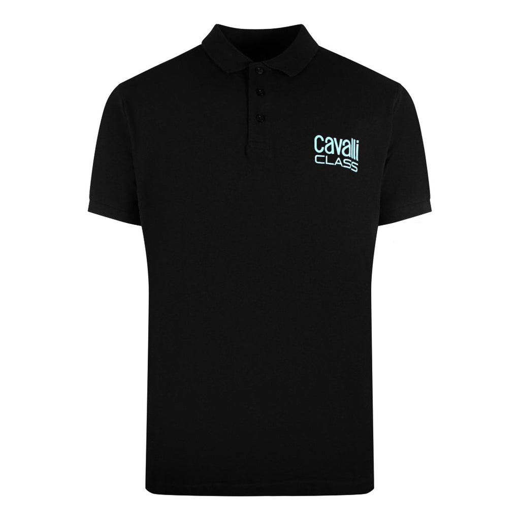 Cavalli Class Bold Logo Black Polo Shirt Sxt64C Kb002 05051 - Style Centre Wholesale