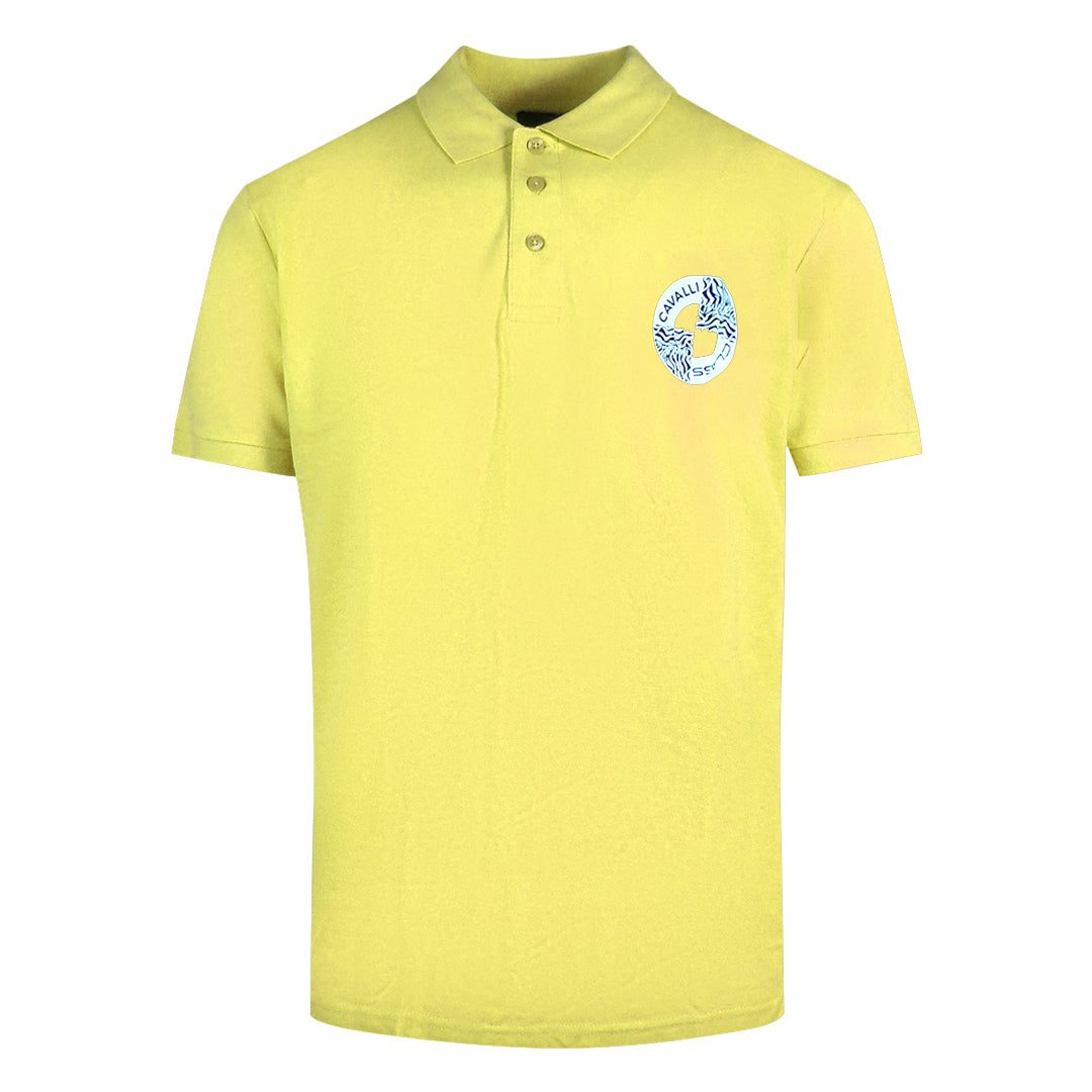 Cavalli Class Circle Logo Yellow Polo Shirt