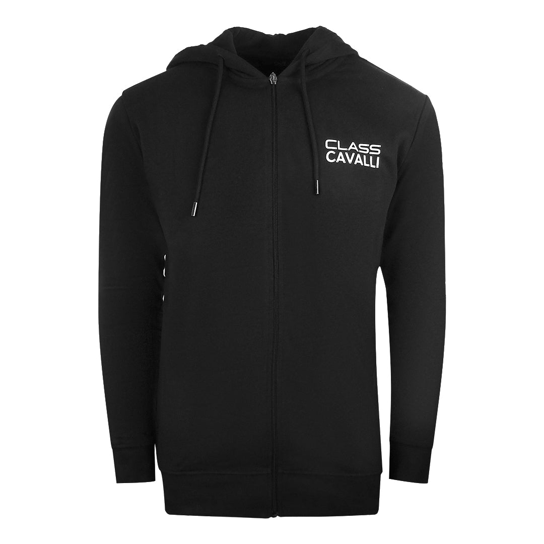 Cavalli Class Reverse Logo Black Zip Up Hoodie L
