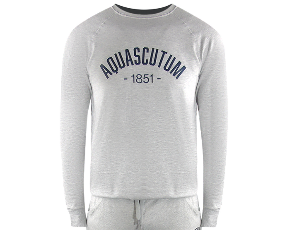 Aquascutum Aa_Ow04_St002 Oldchool Crewneck Grayel St002 Grey Creckneck And Track Pants Set Male