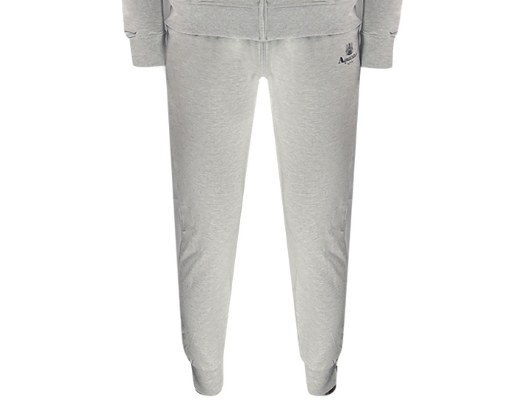 Aquascutum Aa_Ow04_St004Ogo Zf Hoodie Grayel St004 Grey Zip Hoodie And Track Pants Set Male