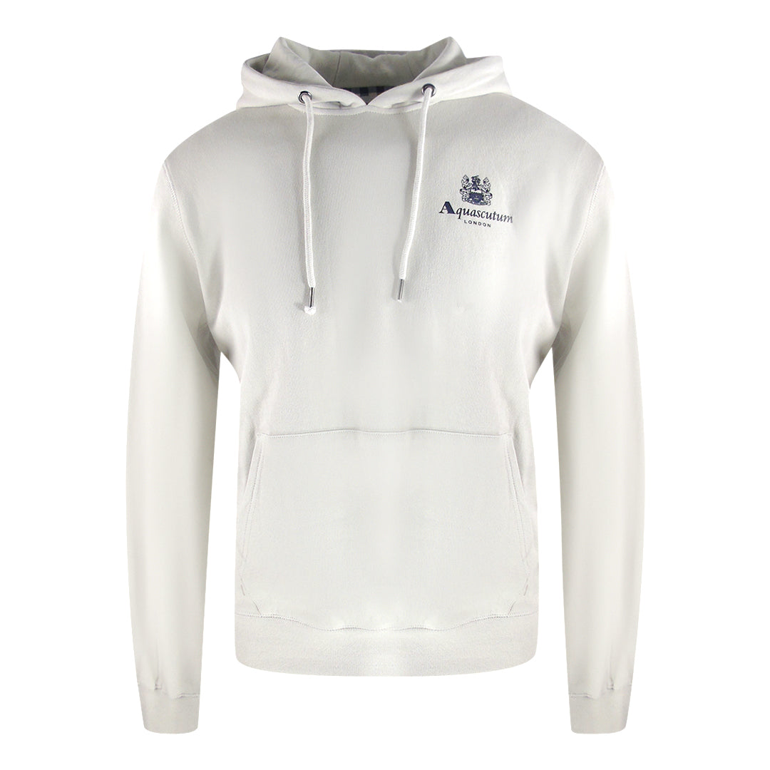 Aquascutum Active Small Logo Antartica White Hoodie SW002 24