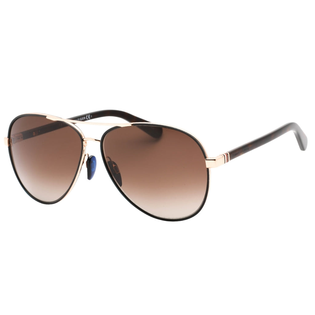 Tommy Hilfiger Brown Gradient Lens Copper Gold Sunglasses One Size