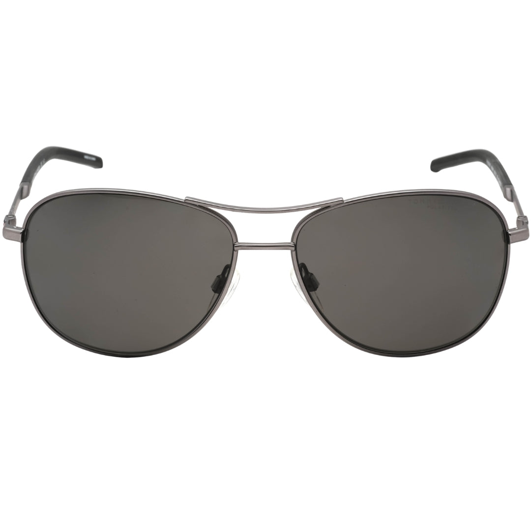 Tommy Hilfiger Grey PZ Lens Matte Dark Ruthenium Silver Sunglasses One Size