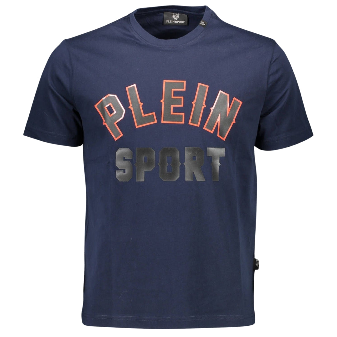 Plein Sport Bold Block Logo Navy Blue T Shirt