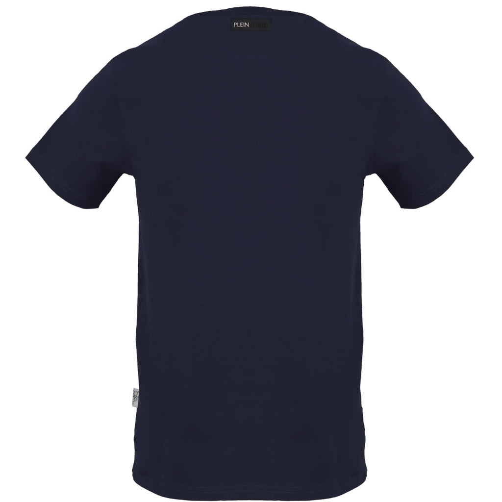 Plein Sport Square Branded Logo Navy Blue T-Shirt TIPS406 85