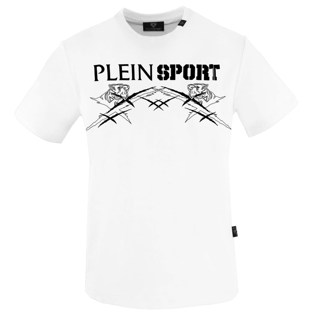 Plein Sport Large Tiger Scratch Logo White T-Shirt M