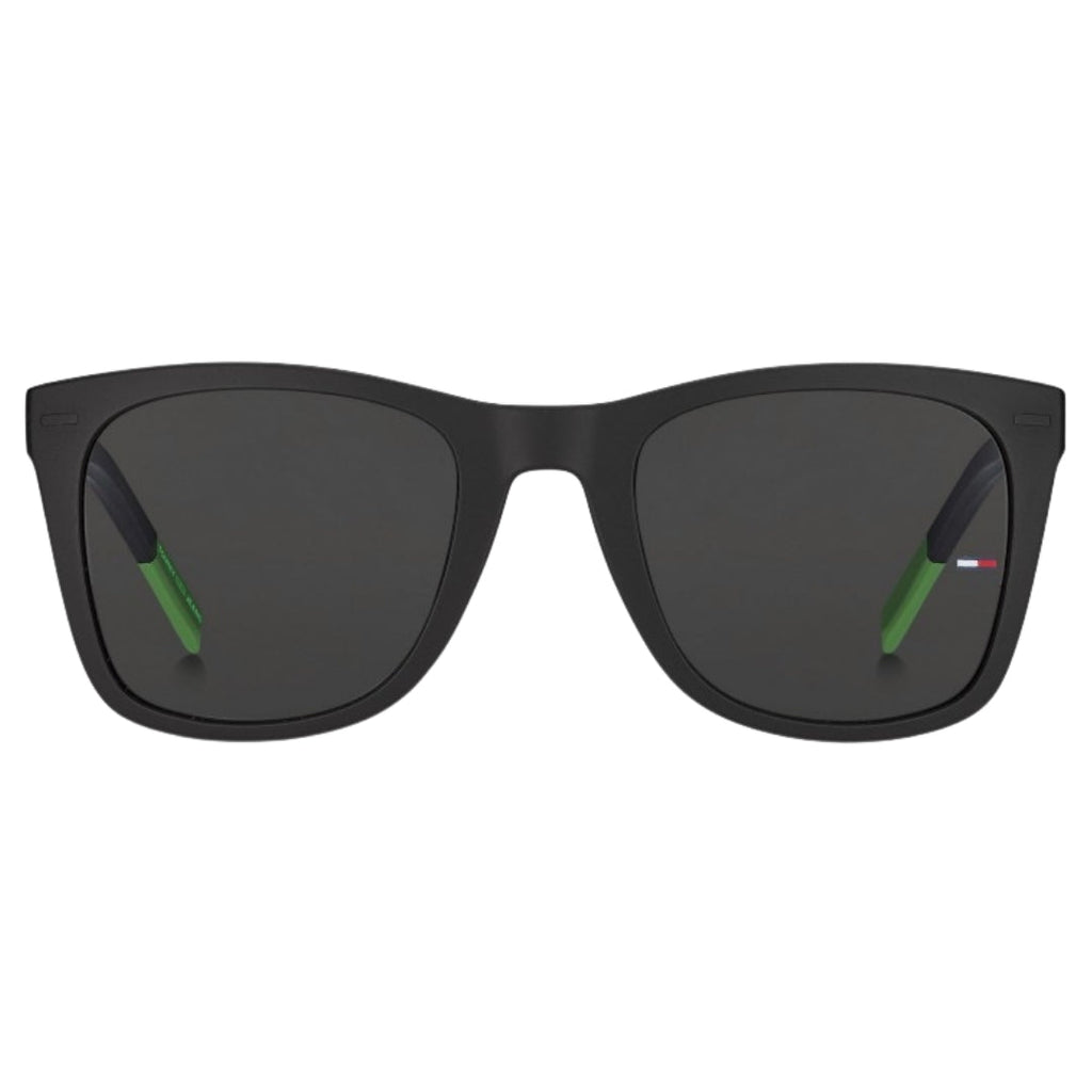 Tommy Hilfiger Black Lens Matte Black Green Sunglasses One Size