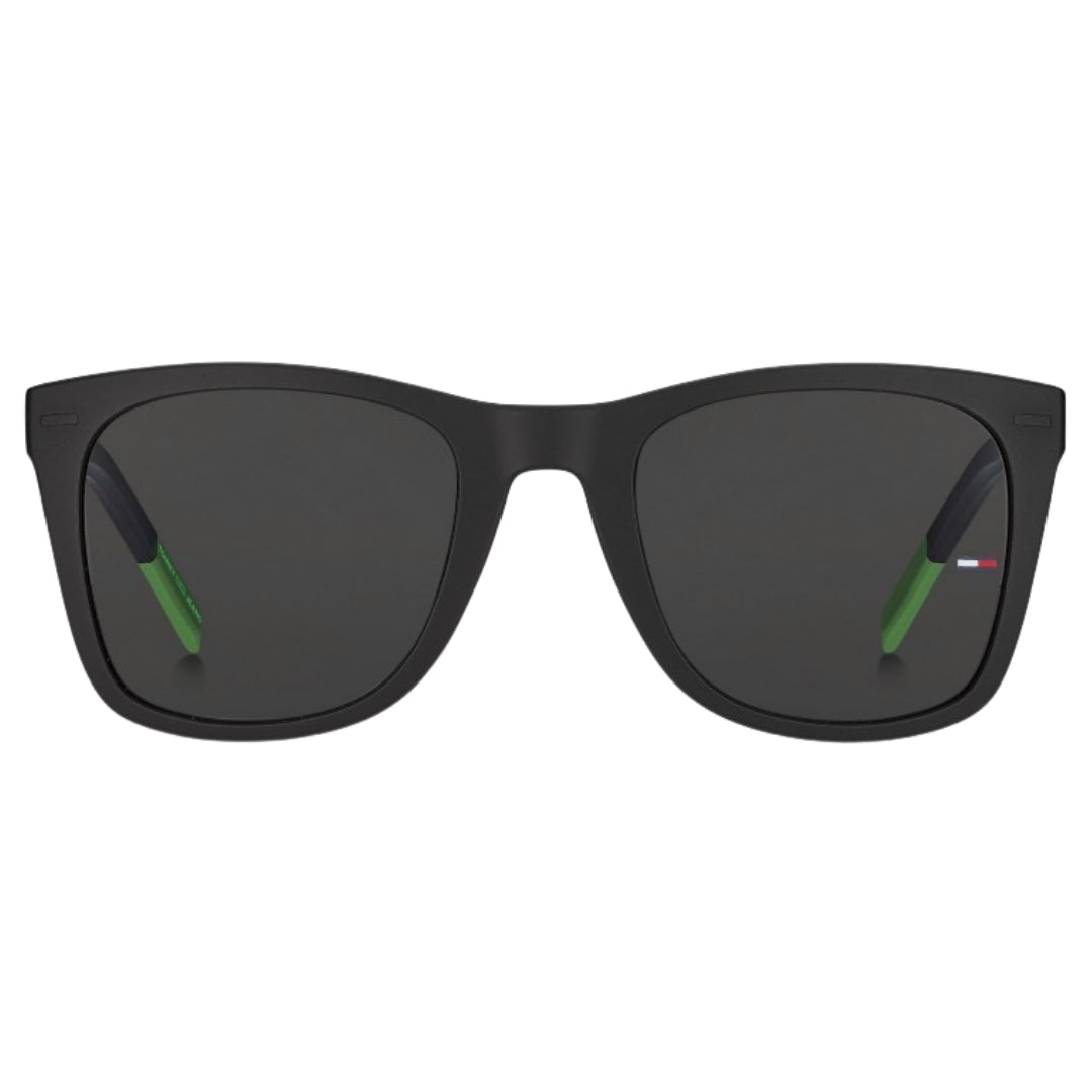 Tommy Hilfiger Black Lens Matte Black Green Sunglasses One Size