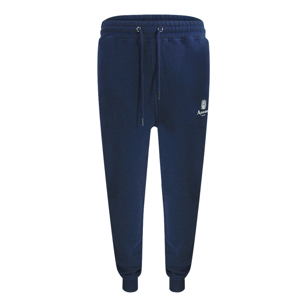 Aquascutum Active Basic Rib Track Pant Navy Tr001 11 Navy Blue Sweatpants Male - Style Centre Wholesale