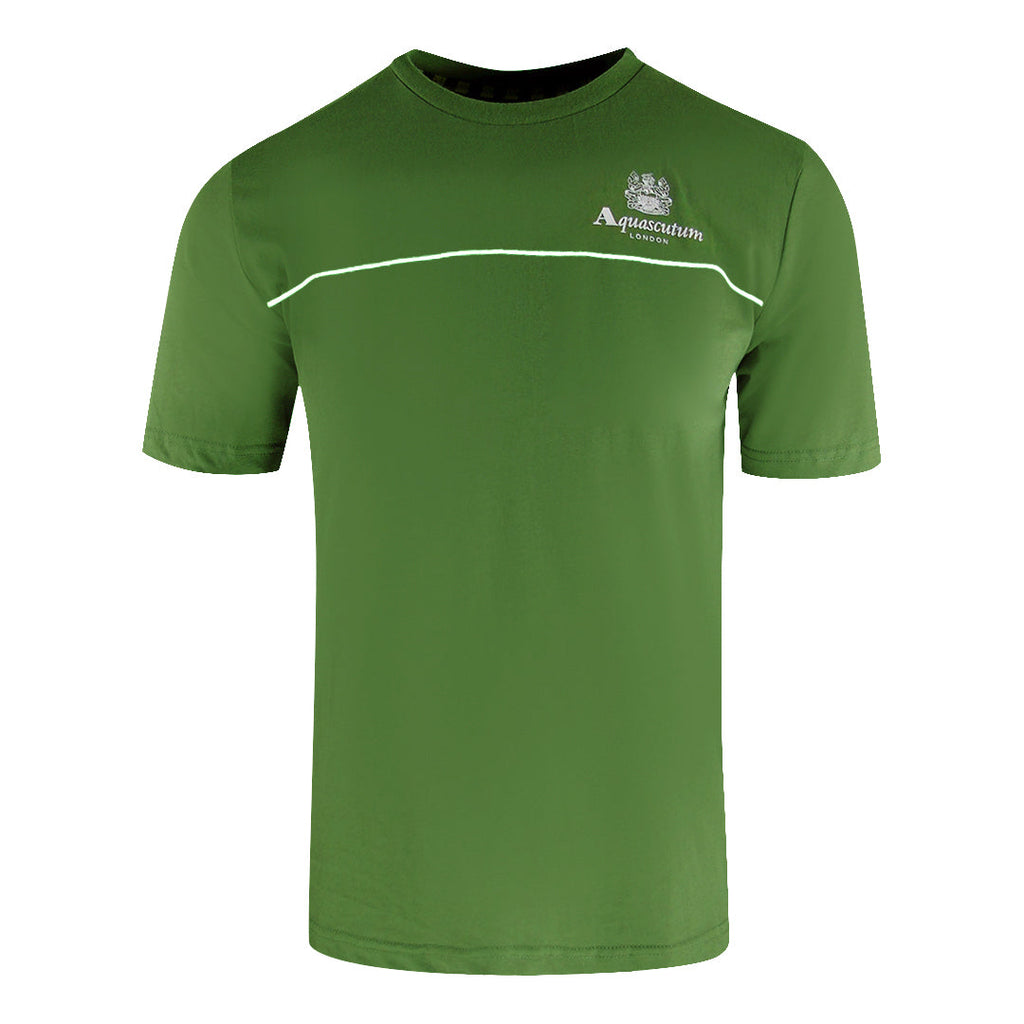 Aquascutum Active Piping Design Army Green T-Shirt TS005 06