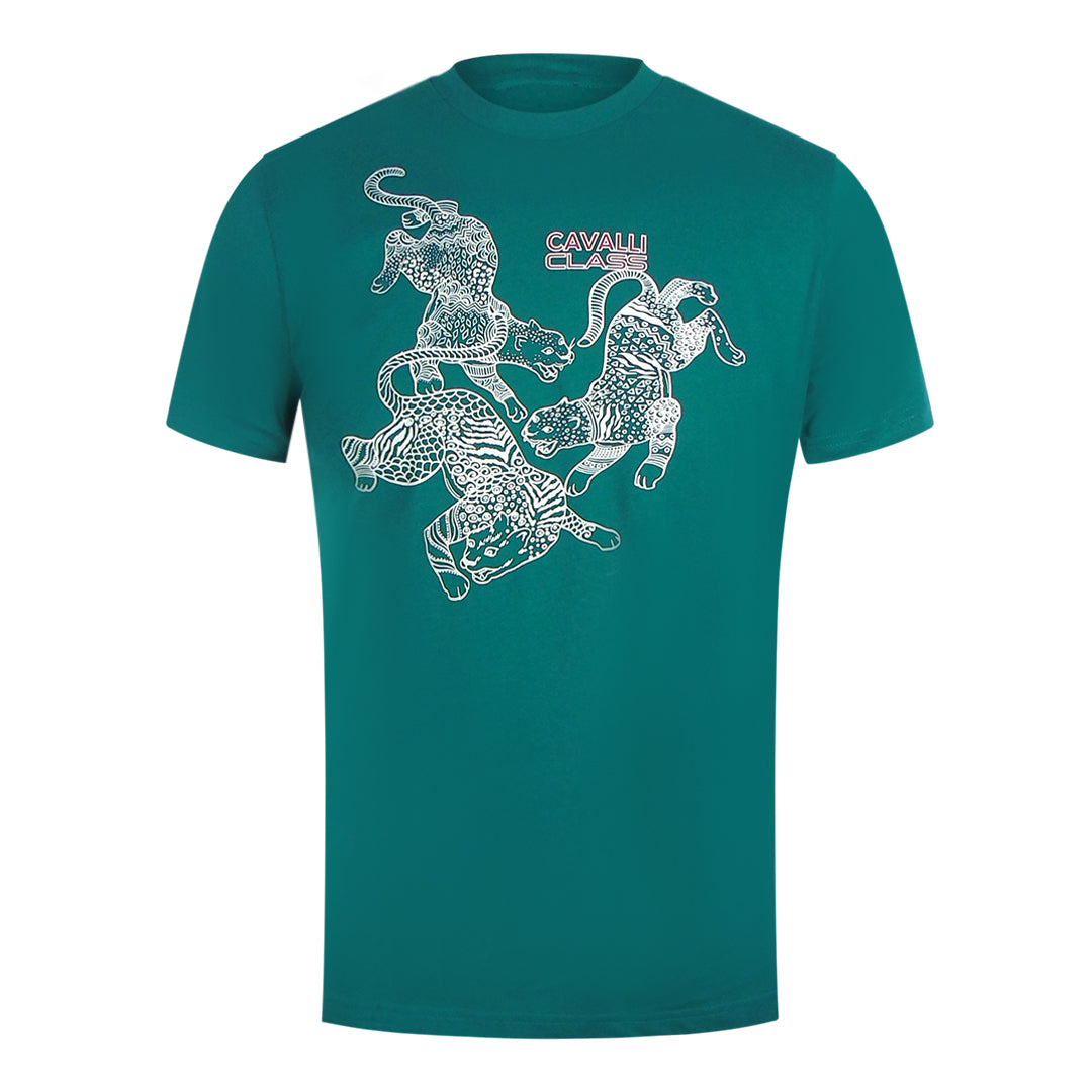 Cavalli Class Txt60C Jd060 04038 Green Ottanio T-Shirt Mens M