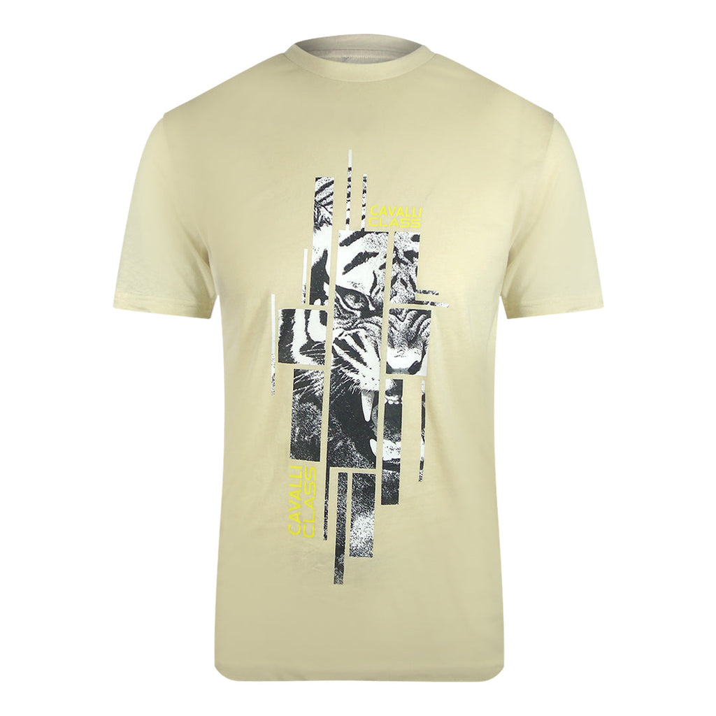 Cavalli Class Txt60E Jd060 03528 Beige Sand T-Shirt Mens M
