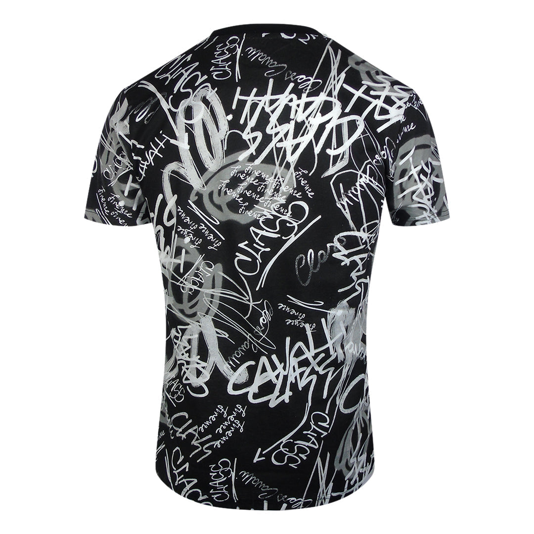 Cavalli Class Txt60J 3Po95 D0146 Black/White T-Shirt Mens M