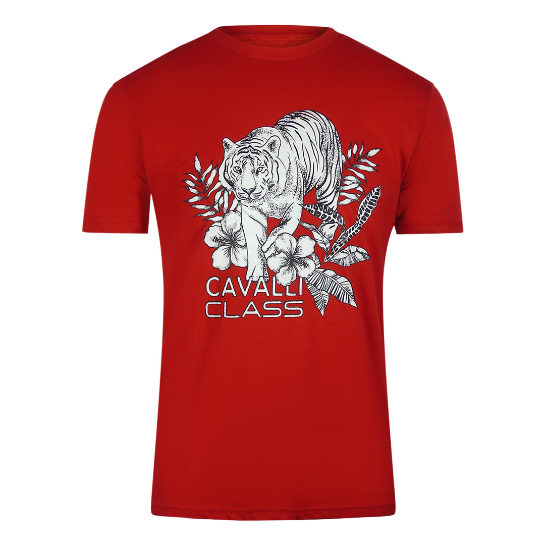 Cavalli Class Txt60R Jd060 02000 Red T-Shirt Mens M