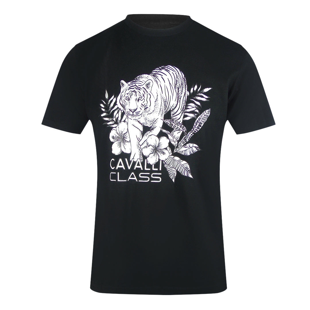 Cavalli Class Txt60R Jd060 05051 Black T Shirt Mens - Style Centre Wholesale