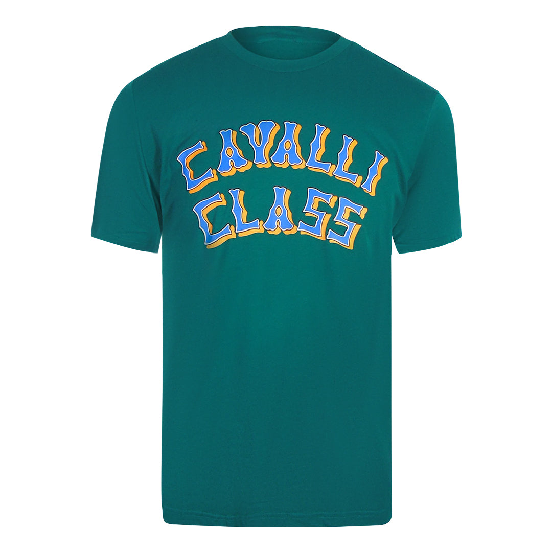 Cavalli Class Txt60X Jd060 04038 Green Ottanio T-Shirt Mens M