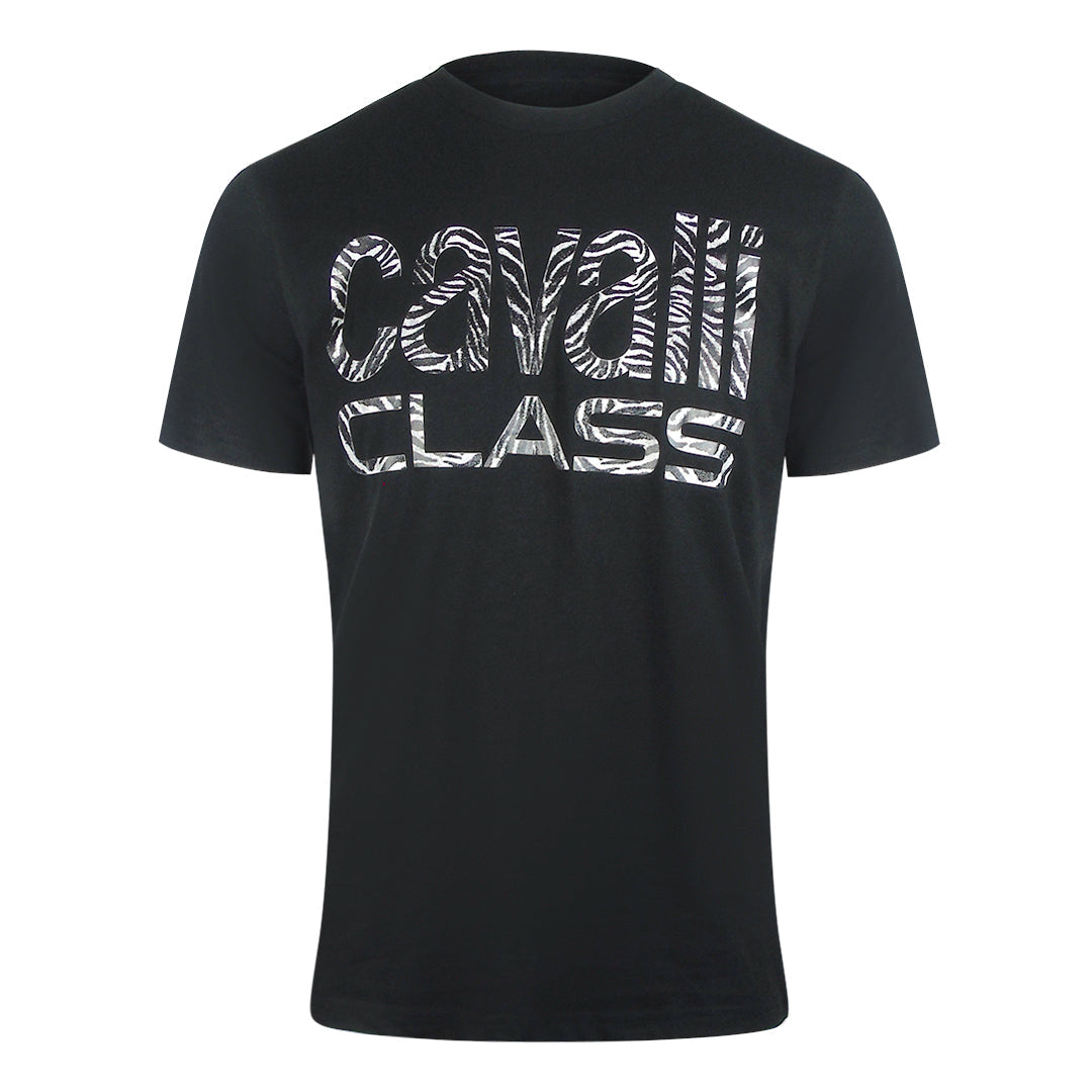 Cavalli Class Txt61D Jd060 05051 Black T-Shirt Mens M