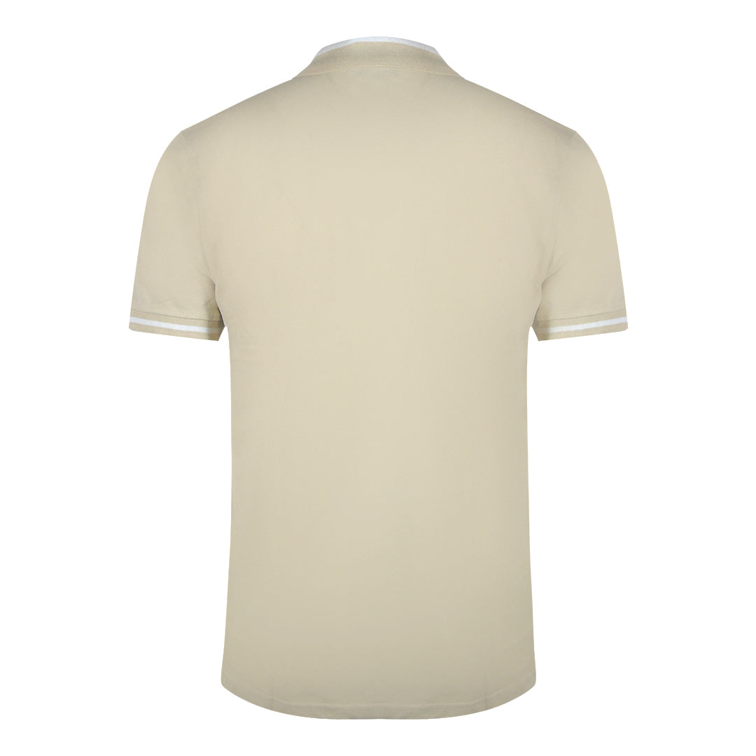 Cavalli Class Bold Stripe Beige Sand Polo Shirt TXT64R KB002 03528