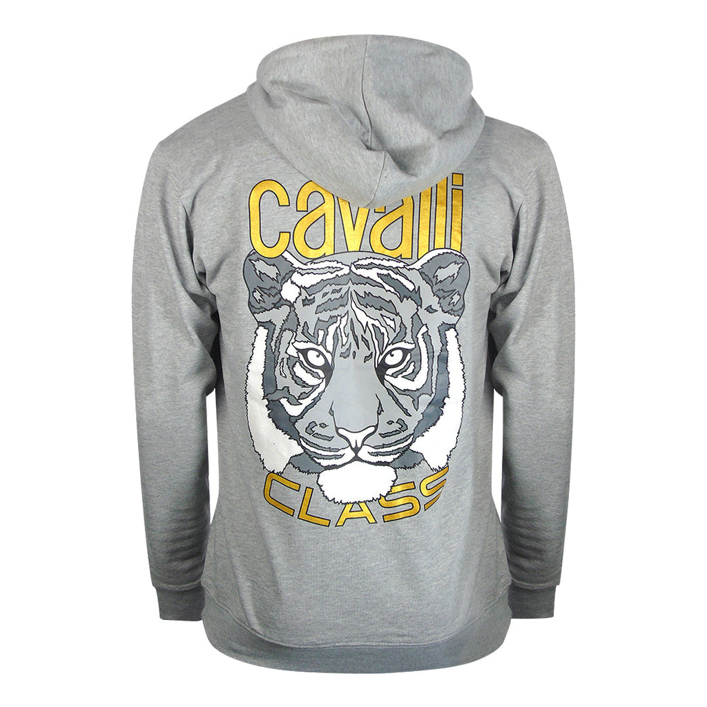 Cavalli Class Bold Tiger Graphic Grey Hoodie TXT68D CF050 05014