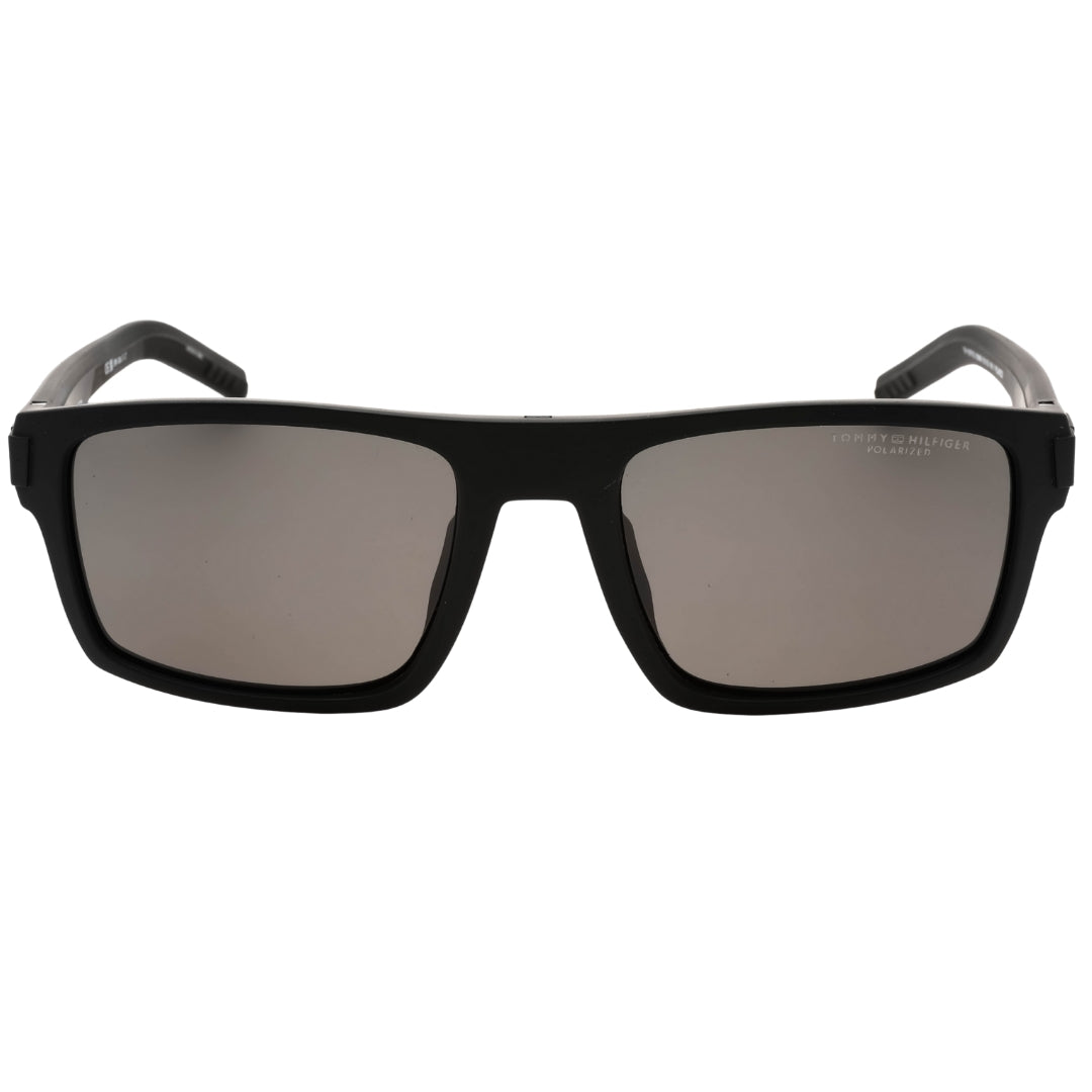 Tommy Hilfiger Grey PZ Lens Matte Black Sunglasses One Size