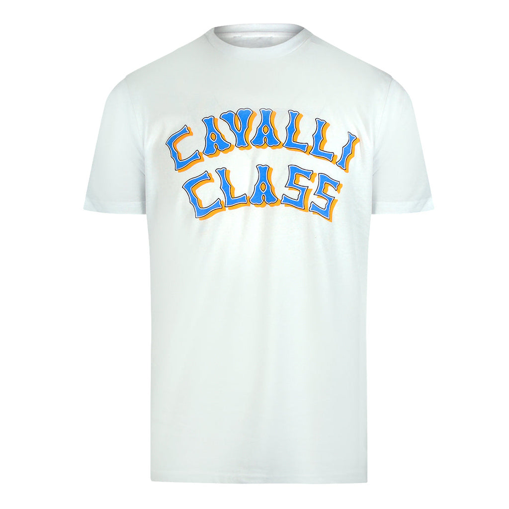 Cavalli Class Txt60X Jd060 00533 Off White T Shirt Mens - Style Centre Wholesale