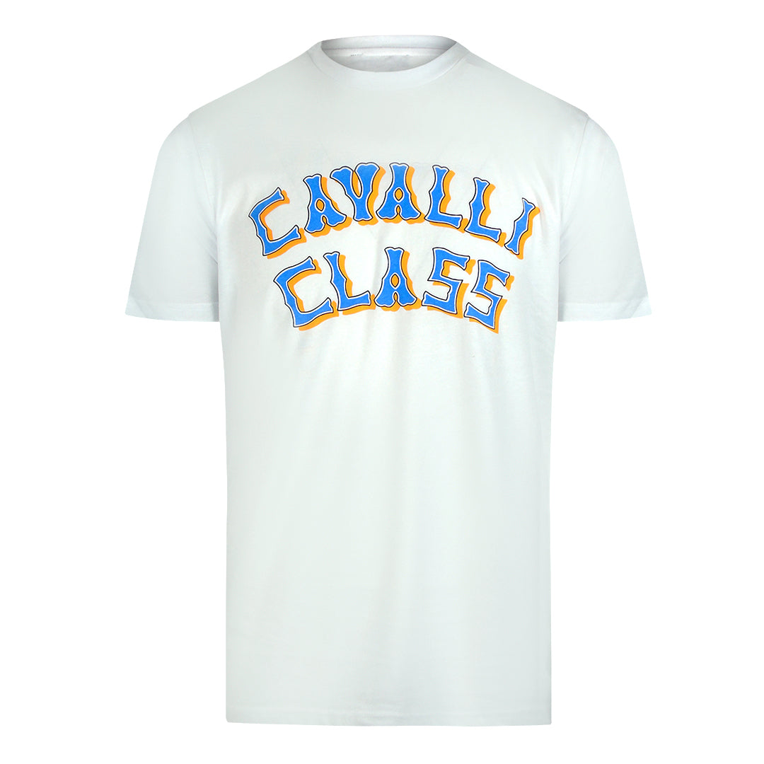 Cavalli Class Txt60X Jd060 00533 Off White T Shirt Mens - Style Centre Wholesale