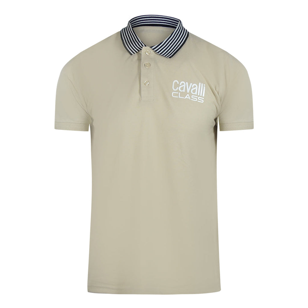 Cavalli Class Txt64E Kb002 03528 Beige Sand S S Polo Mens - Style Centre Wholesale