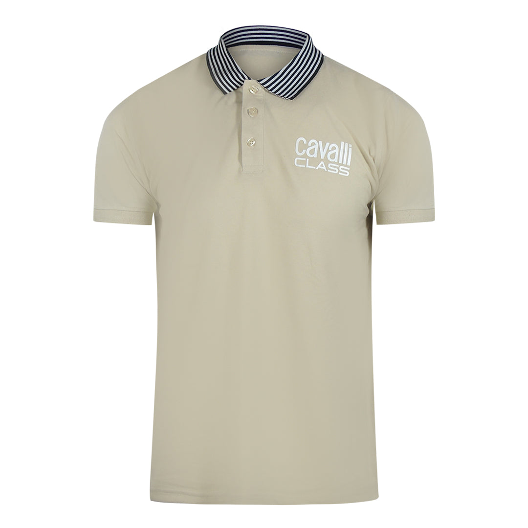 Cavalli Class Txt64E Kb002 03528 Beige Sand S S Polo Mens - Style Centre Wholesale
