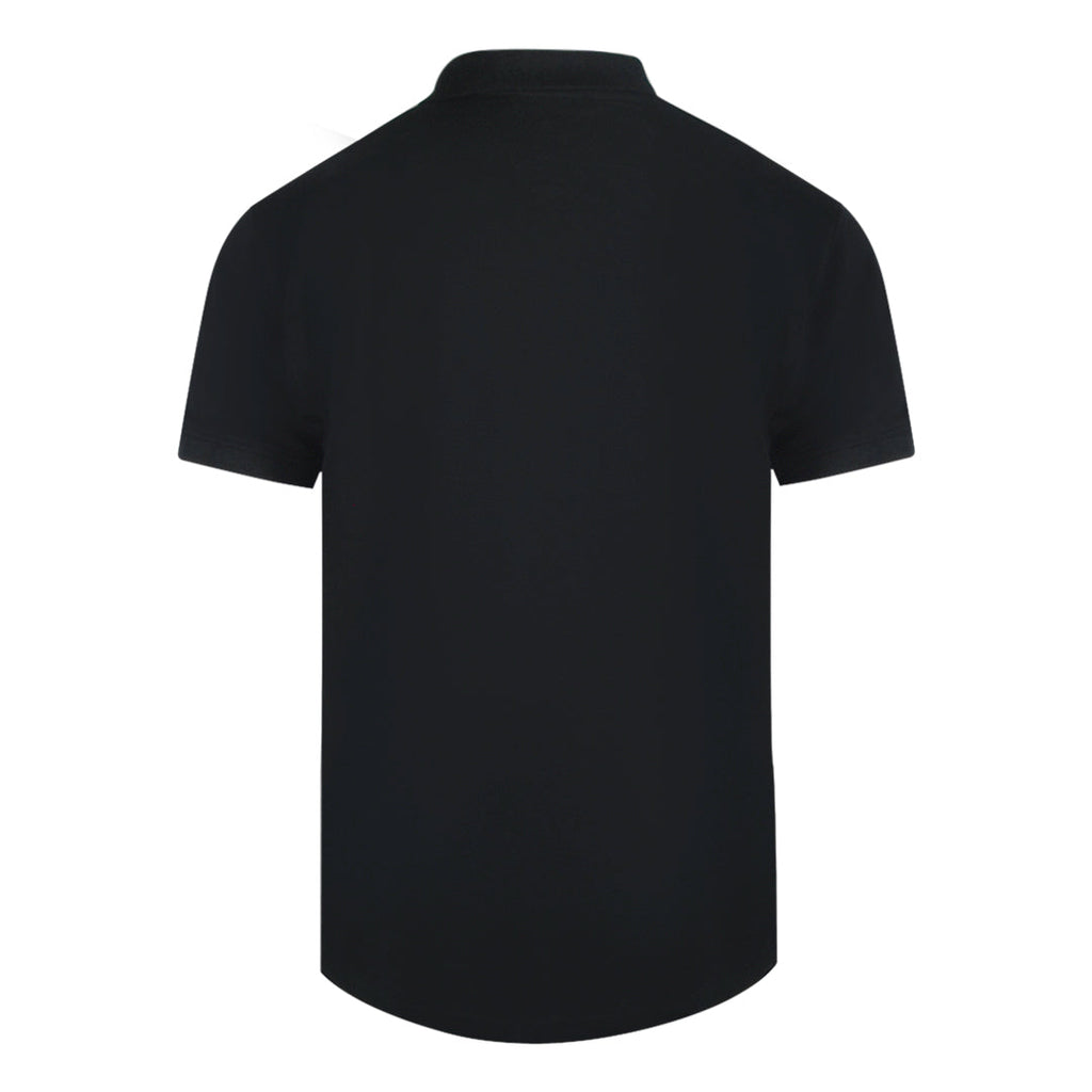 Cavalli Class Vibrant Floral Logo Black Polo Shirt TXT64L JD060 05051