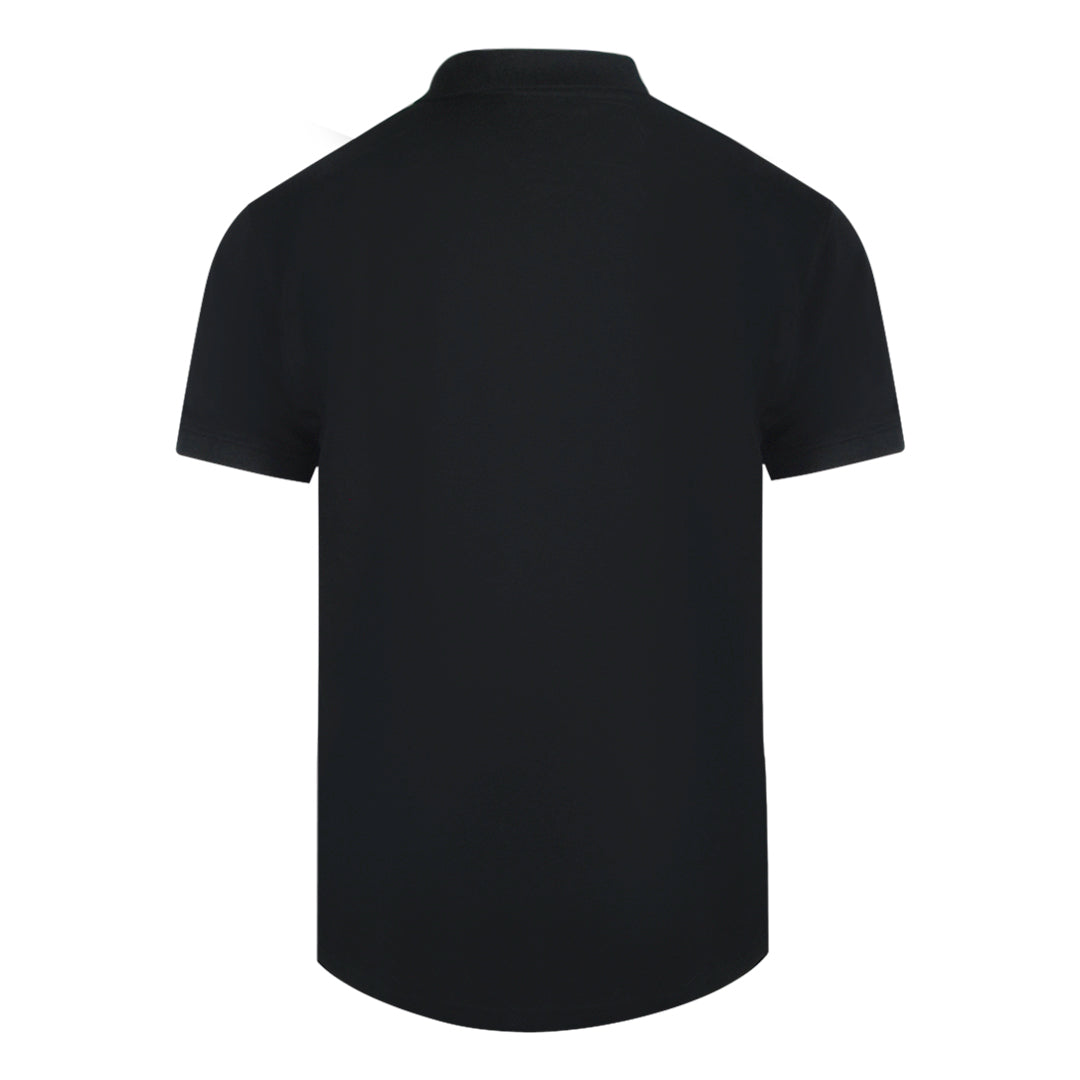 Cavalli Class Vibrant Floral Logo Black Polo Shirt TXT64L JD060 05051