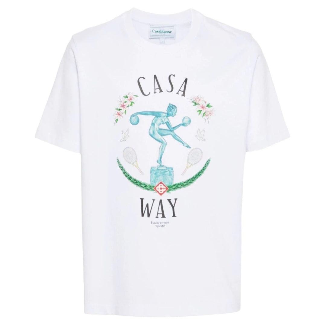 Casablanca Statue En Marbe Design White T-Shirt S