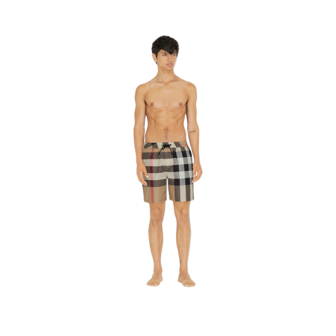 Burberry Check Swim Shorts Archive Beige