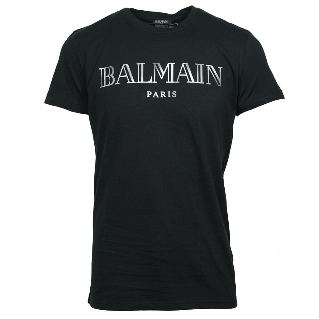 Balmain Sparkle Logo Black T Shirt