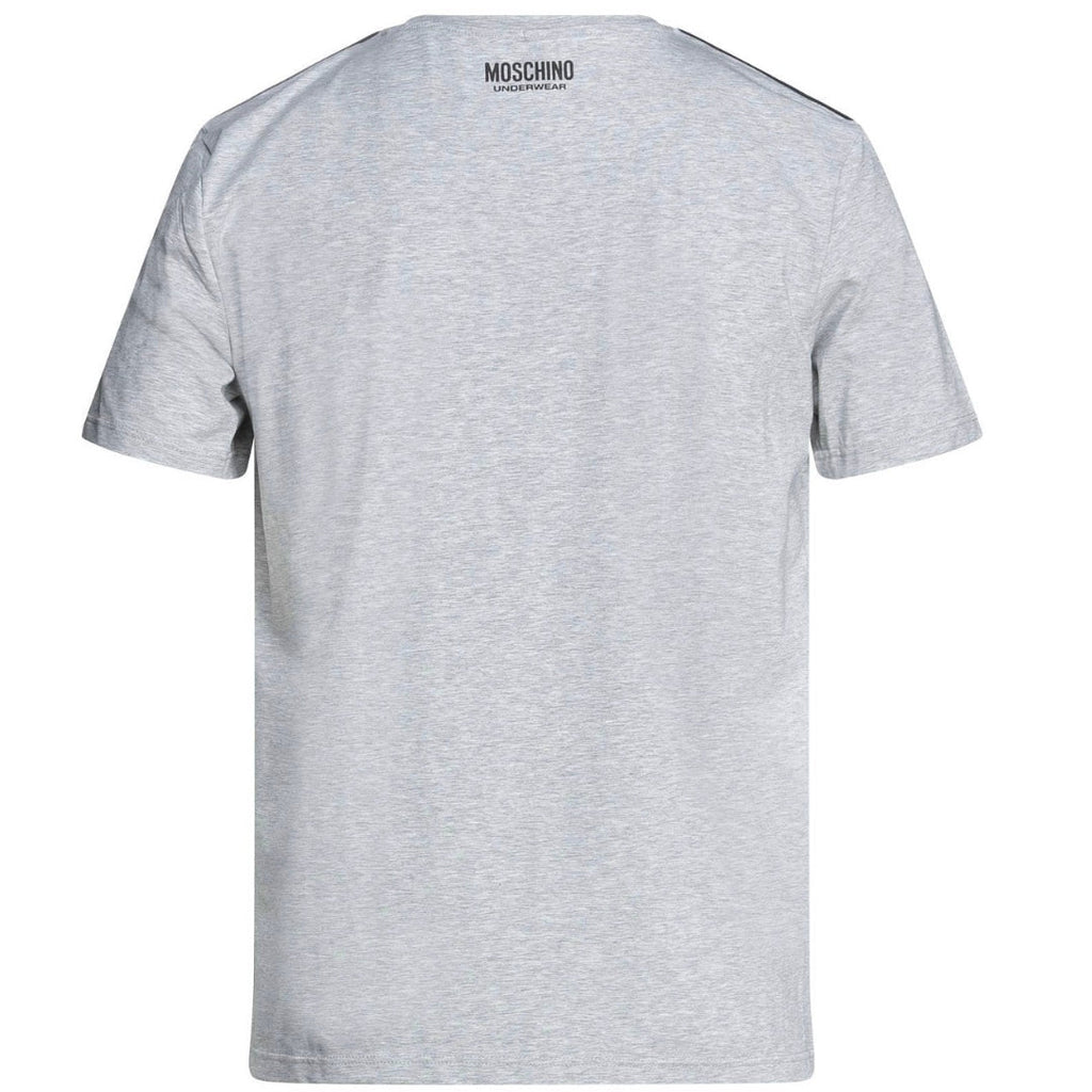 Moschino Brand Tape Logo Grey T-Shirt A1931 8136 0489