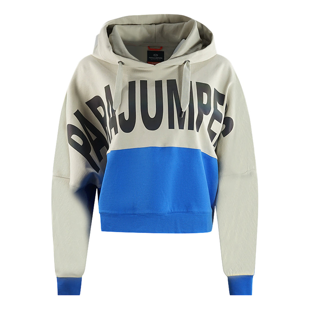 Parajumpers Colour Block Design Bold Logo Beige Cropped Hoodie ANEMONE 211693