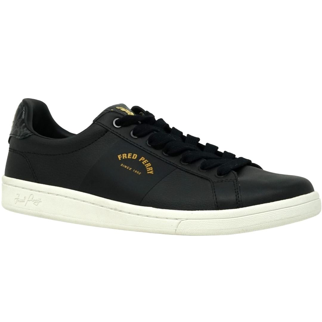 Fred Perry B1271 102 Black Leather Trainers