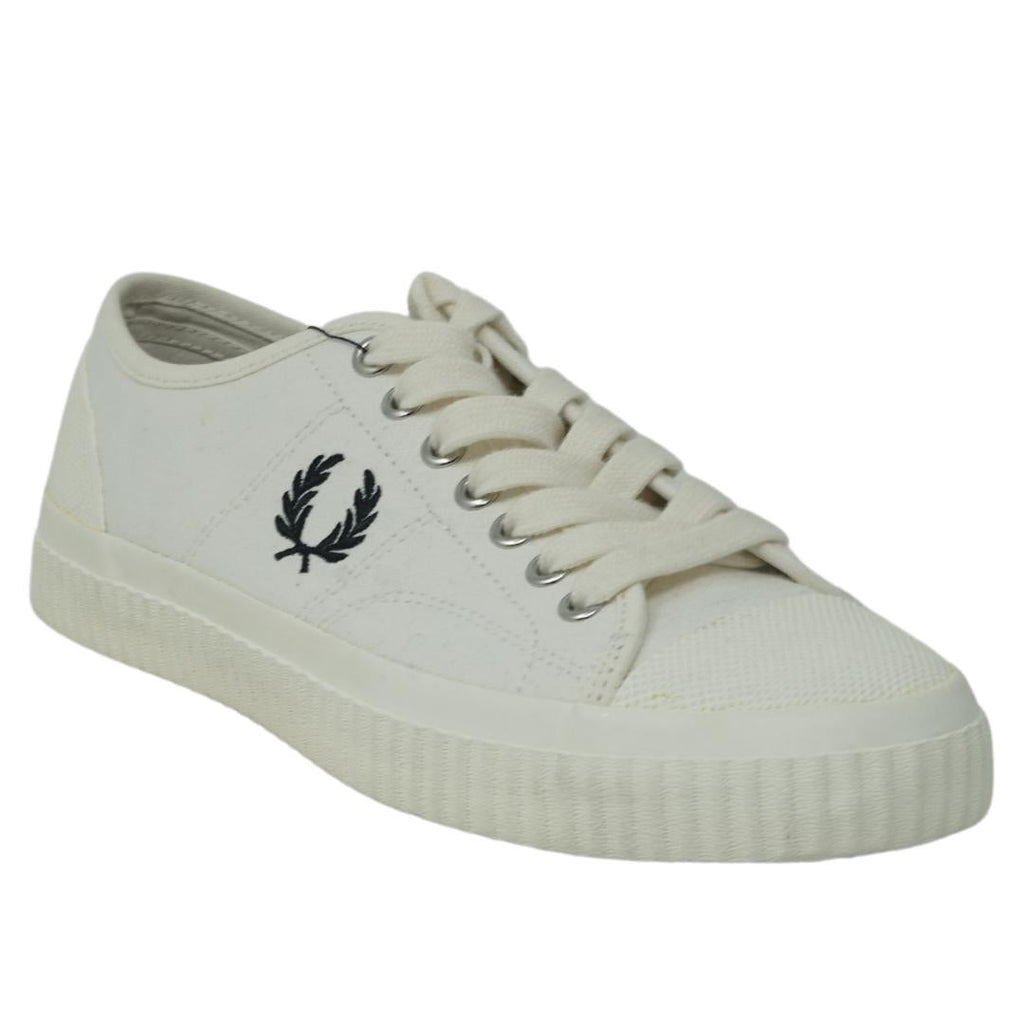 Fred Perry Hughes Low Canvas Light Ecru Trainers B8108 760