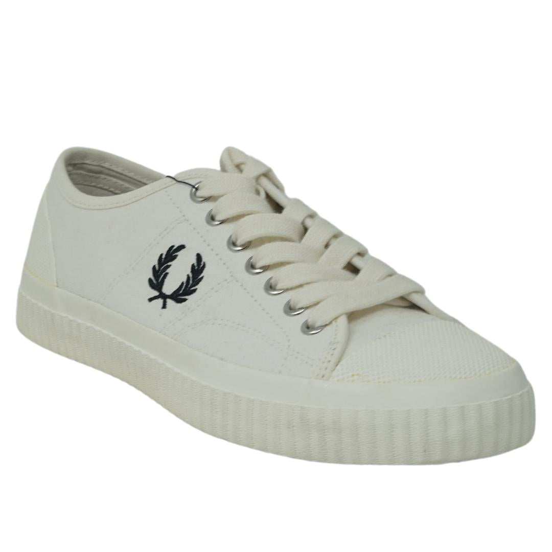 Fred Perry Hughes Low Canvas Light Ecru Trainers B8108 760