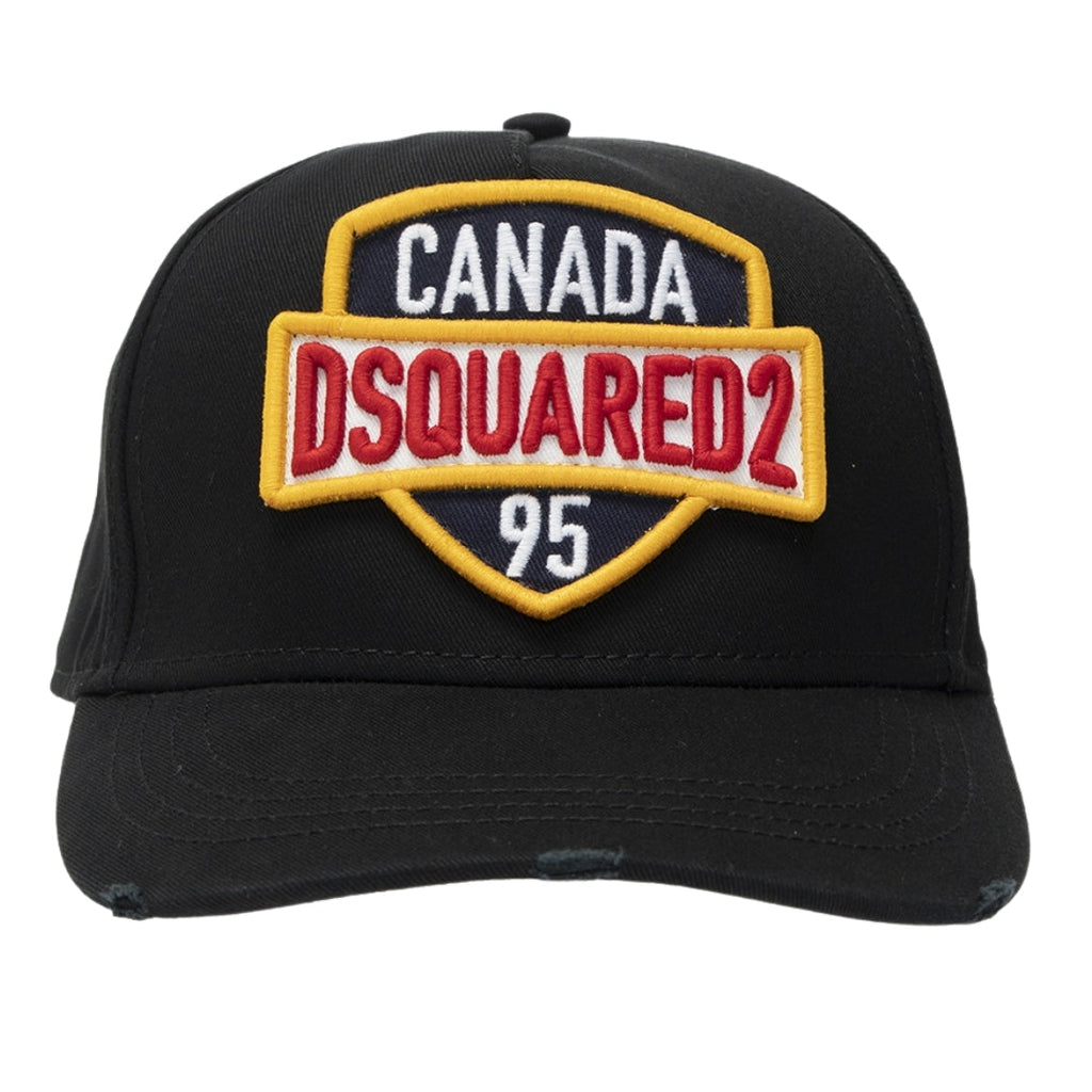 Dsquared2 Embroidered Canada 95 Shield Logo Black Cap