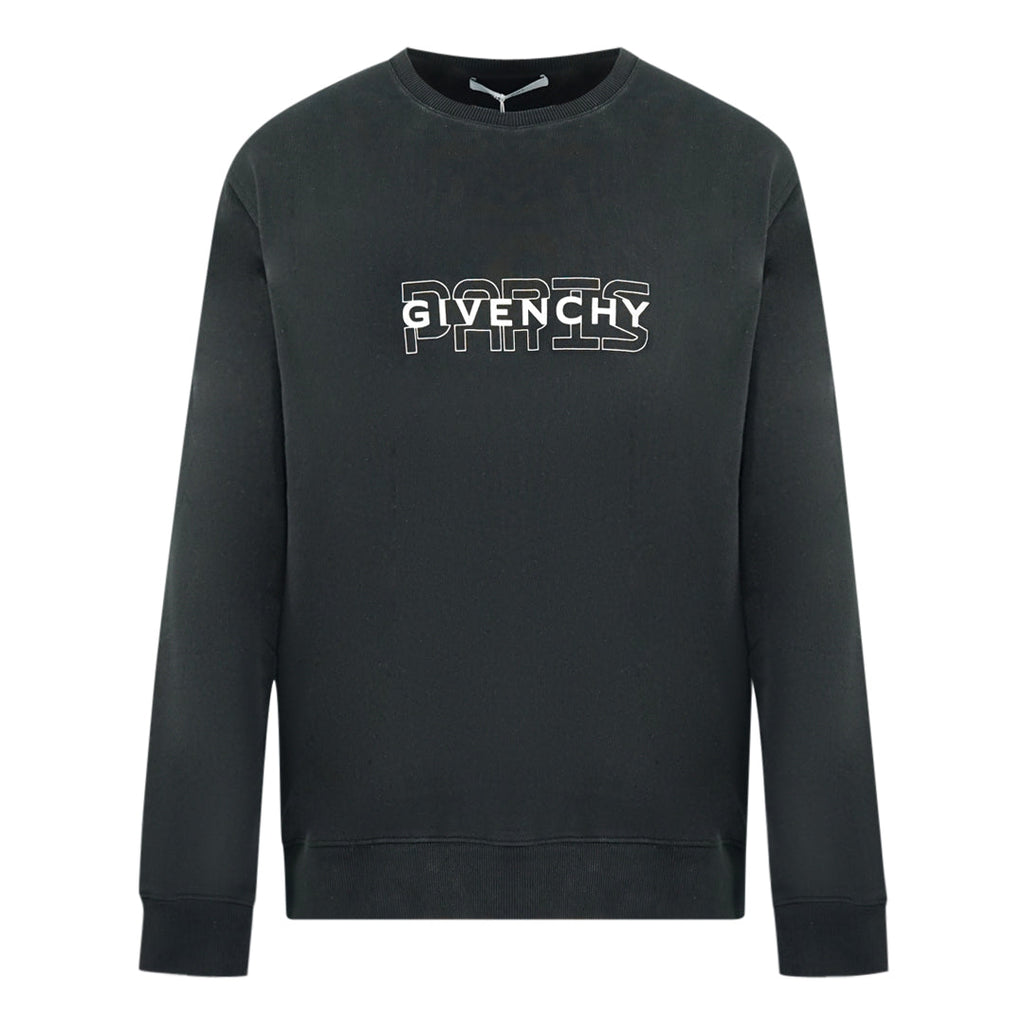 Givenchy Paris Cut Logo Black Sweater BMJ04630AF 001