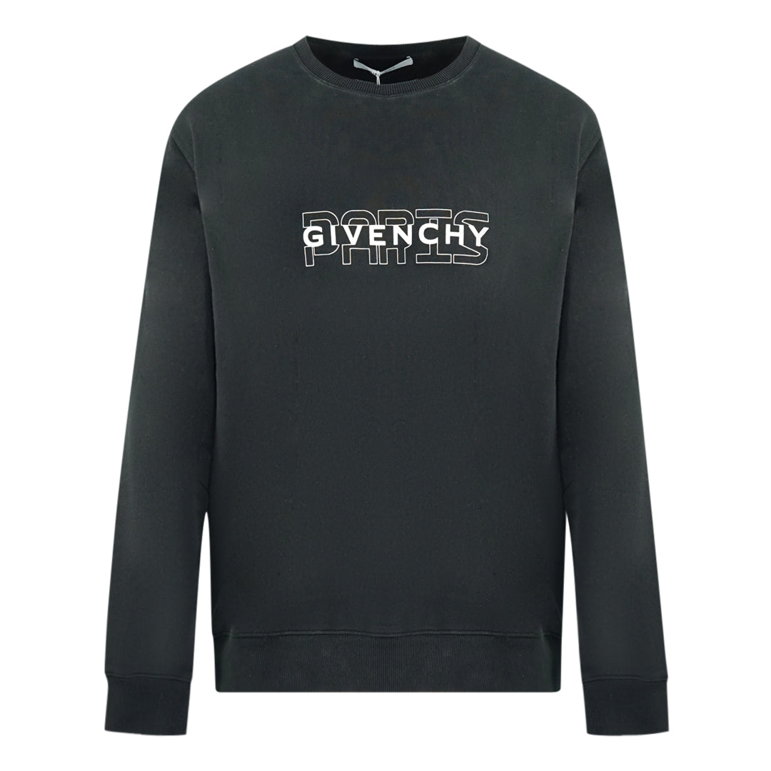 Givenchy Paris Cut Logo Black Sweater BMJ04630AF 001