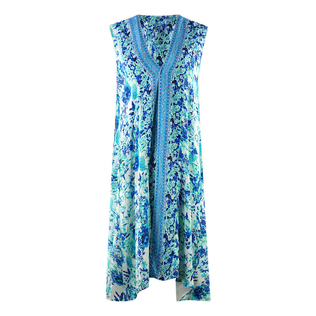Inoa Catalina Azuro Blue Reversible Long Kimono