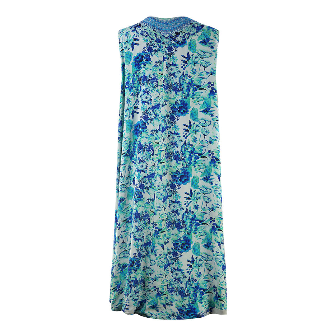 Inoa Catalina Azuro Blue Reversible Long Kimono