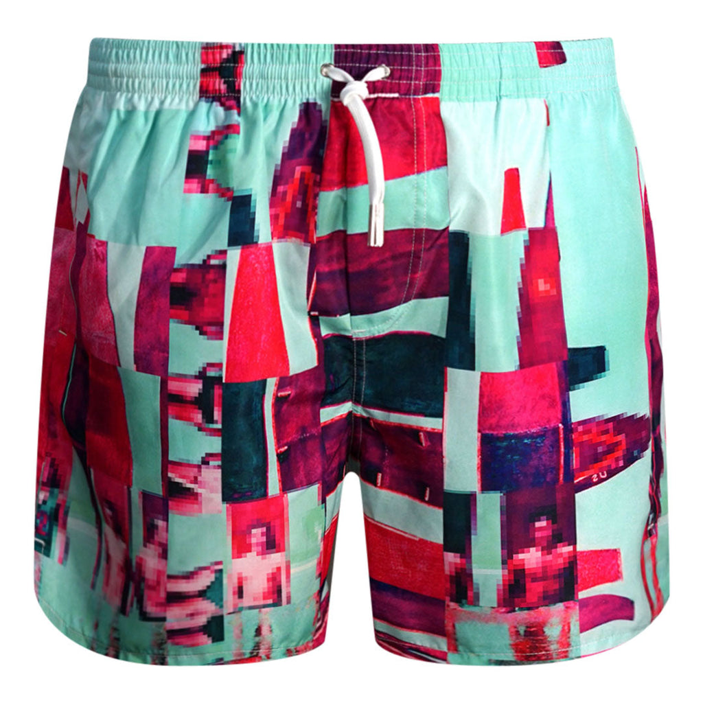 Dsquared2 Abstract Design Blue Short Swim Shorts D7B544990948