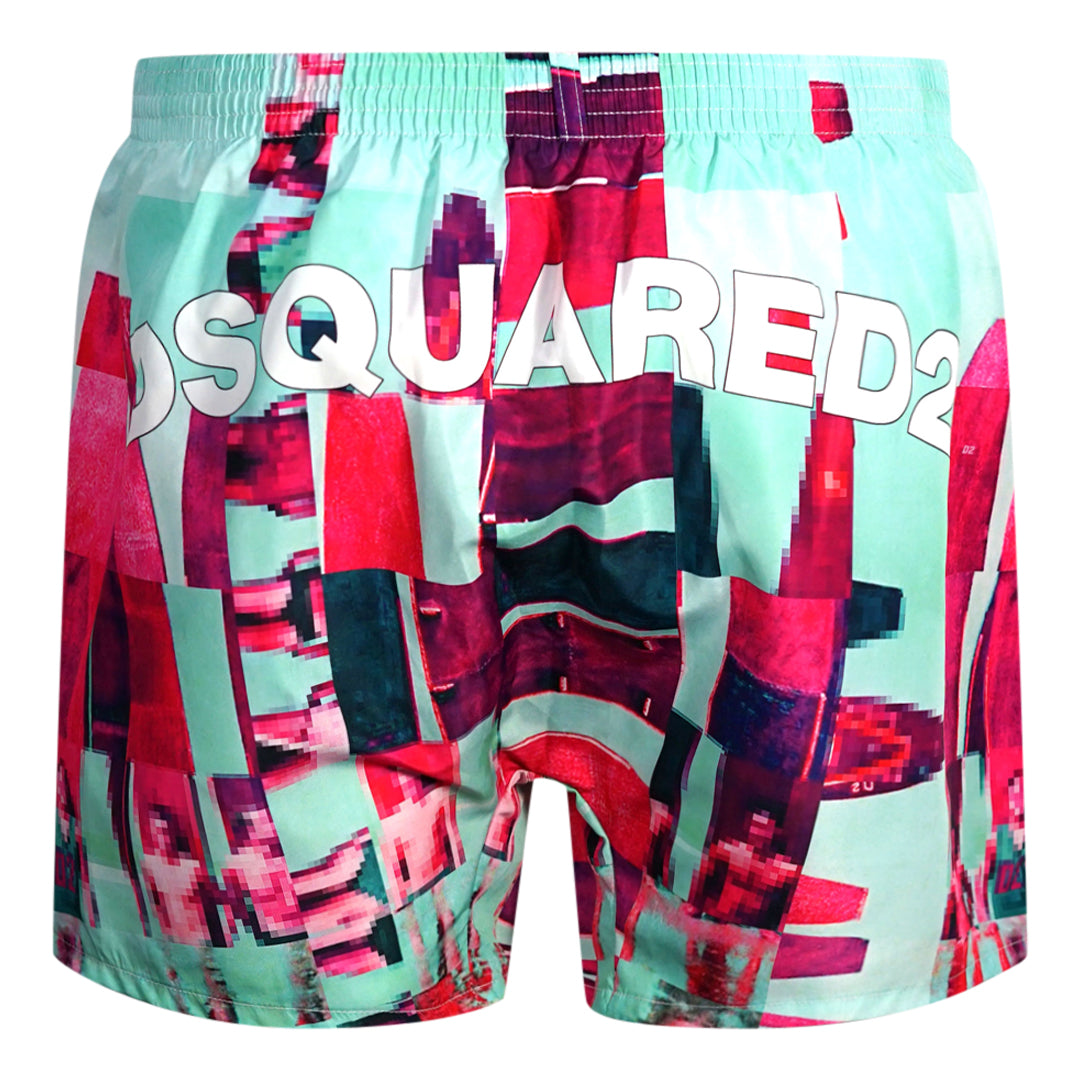 Dsquared2 Abstract Design Blue Short Swim Shorts D7B544990948