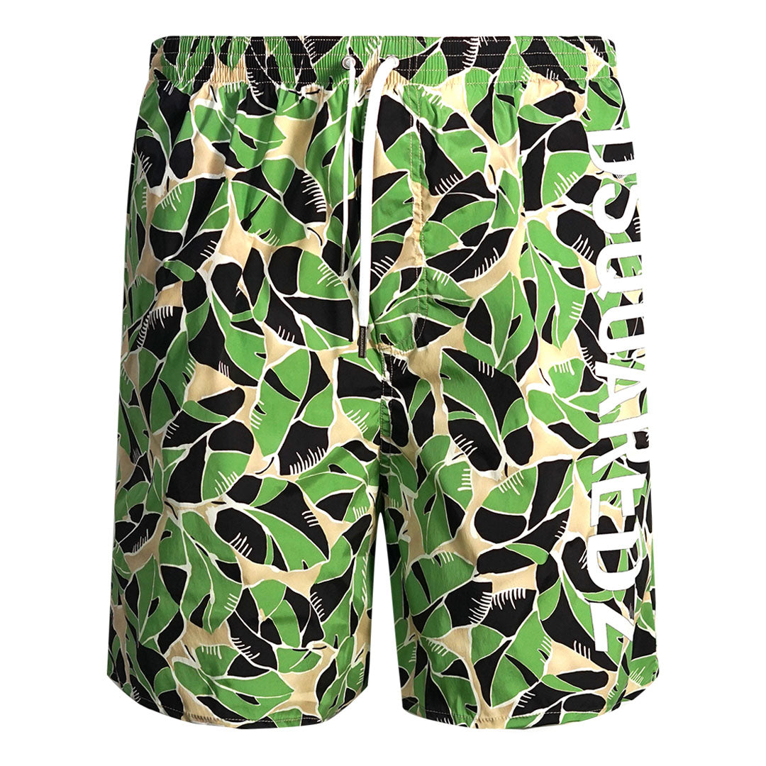 Dsquared2 Leaf Design Green Swim Shorts D7BMB4880 37848
