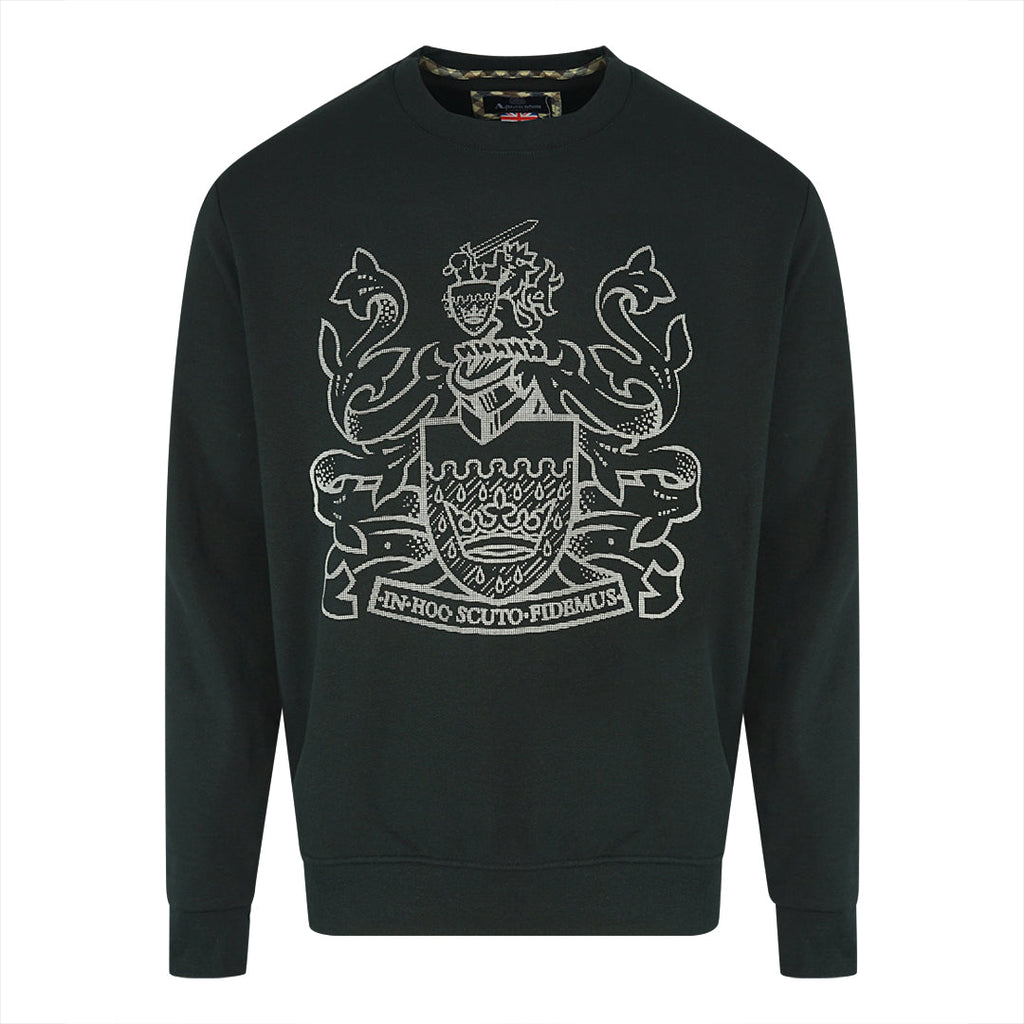 Aquascutum Pixel Aldis Logo Black Sweatshirt FAI001 99