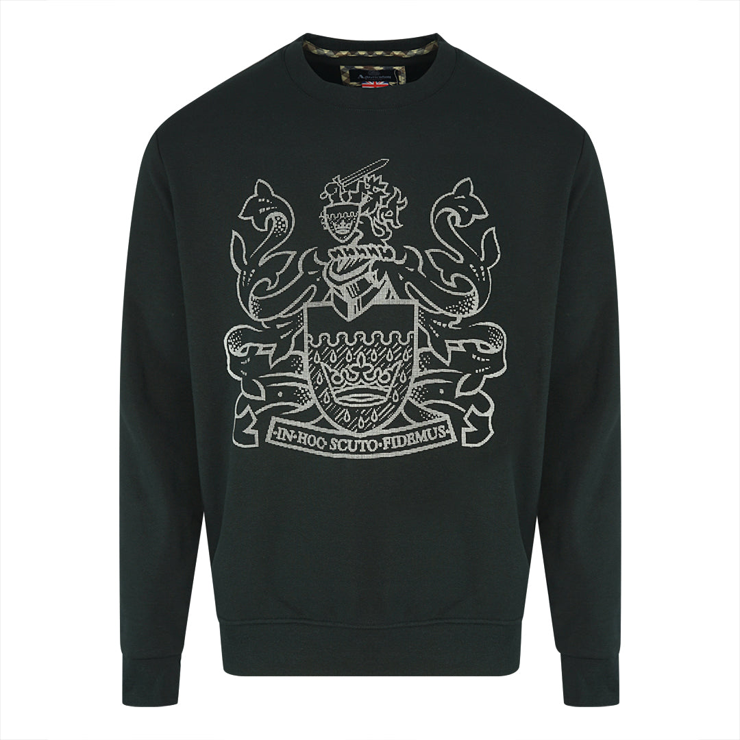 Aquascutum Pixel Aldis Logo Black Sweatshirt FAI001 99